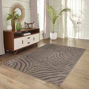 Trans Ocean Liora Manne Monaco Zebra Indoor/Outdoor Area Rug - Stylish Graphic Design For Modern Spaces Natural Polypropylene Moc80628112