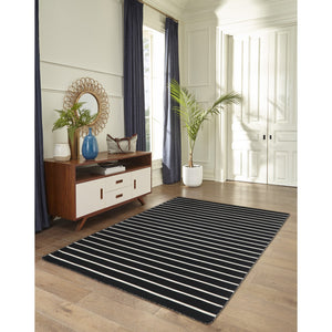 Trans Ocean Liora Manne Sorrento Hand Woven Indoor/Outdoor Area Rug - Stylish, Fade-resistant, Versatile Design Black Polyester,Acrylic Srn57630548
