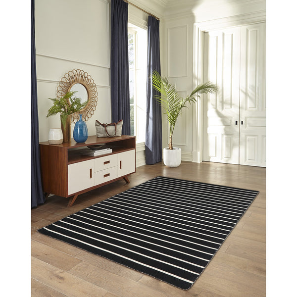 Trans Ocean Liora Manne Sorrento Hand Woven Indoor/Outdoor Area Rug - Stylish, Fade-resistant, Versatile Design Black Polyester,Acrylic Srn57630548