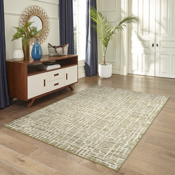 Trans Ocean Liora Manne Savannah Grid Indoor Area Rug - Chic Hand-tufted Wool Design For Modern Living Spaces Sage Wool Pile Svh57951216