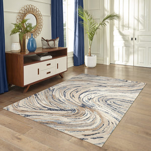Trans Ocean Liora Manne Savoy Big Wave Indoor Area Rug - Hand-tufted Wool With Contemporary Ocean Design Blue Wool Svy71687003