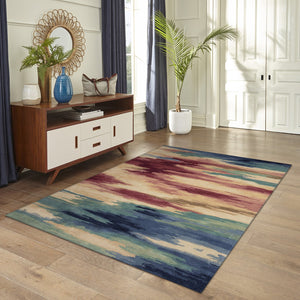 Trans Ocean Liora Manne Tivoli Plush Handmade Wool Area Rug - Contemporary Abstract Design For Elegant Spaces Multi Wool Tiv46814344