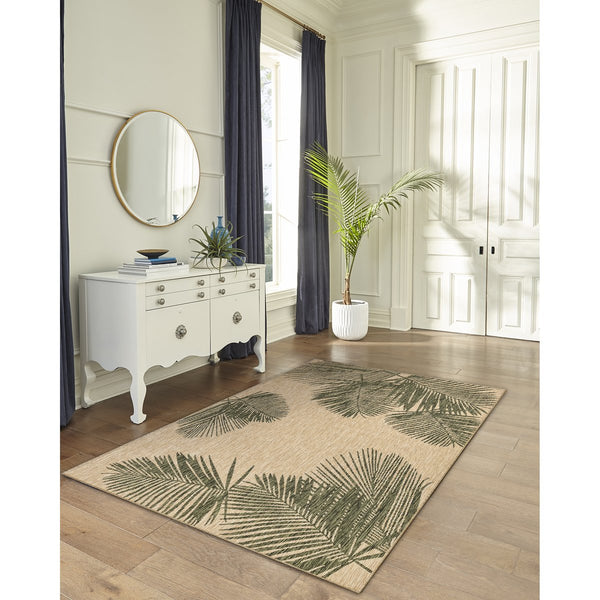 Trans Ocean Liora Manne Carmel Palm Indoor/Outdoor Area Rug – Tropical Botanical Leaf Design For Any Space Green Polypropylene,Polyester Cre58843906