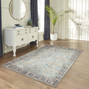 Trans Ocean Liora Manne Inspirations Sarouk Indoor Area Rug – Elegant Floral Medallion Design For Any Space Blue Polyester Isp69111504