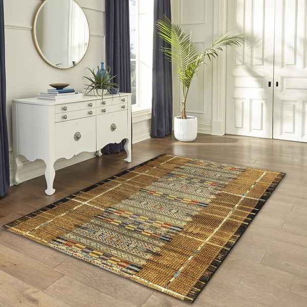 Trans Ocean Liora Manne Marina Tribal Stripe Indoor/Outdoor Pillow - Vibrant Geometric Accent For Any Space Gold Polypropylene,Polyester Mna45805709