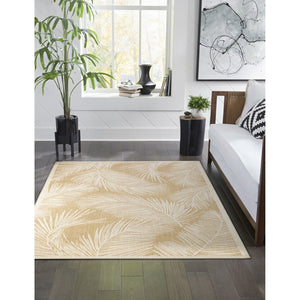 Trans Ocean Liora Manne Carmel Fronds Botanical Indoor/Outdoor Area Rug - Elegant Transitional Design For Any Space Beige Polypropylene,Polyester Cre45847412