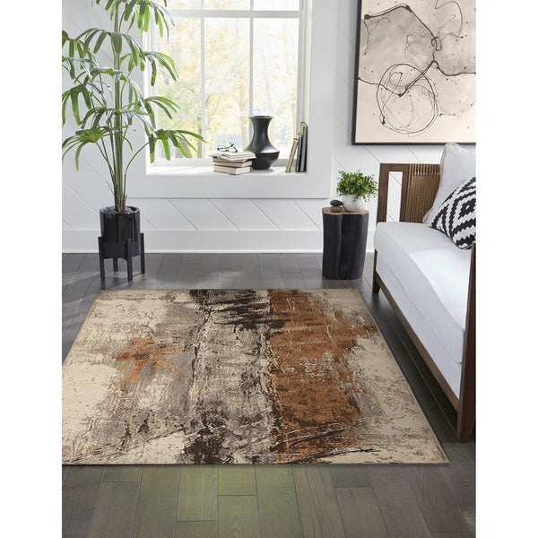 Trans Ocean Liora Manne Marina Contemporary Indoor/Outdoor Area Rug - Bold Abstract Design For Modern Spaces Gold Polypropylene,Polyester Mna58819719
