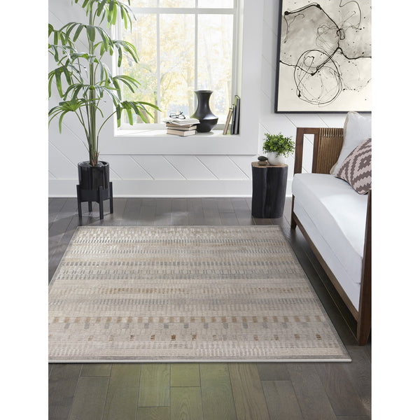 Trans Ocean Liora Manne Rialto Transitional Stripe Indoor Area Rug - Soft Texture & Elegant Design For Home Decor Natural Polyester Ral91689412