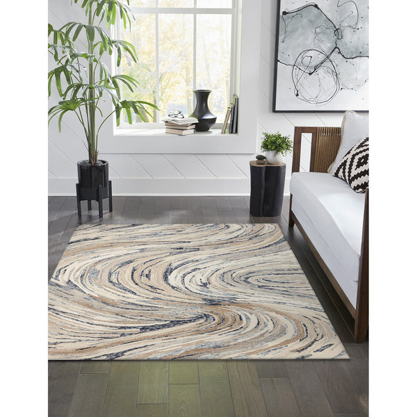 Trans Ocean Liora Manne Savoy Big Wave Indoor Area Rug - Hand-tufted Wool With Contemporary Ocean Design Blue Wool Svy71687003