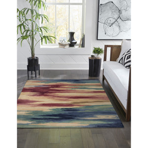 Trans Ocean Liora Manne Tivoli Plush Handmade Wool Area Rug - Contemporary Abstract Design For Elegant Spaces Multi Wool Tiv46814344