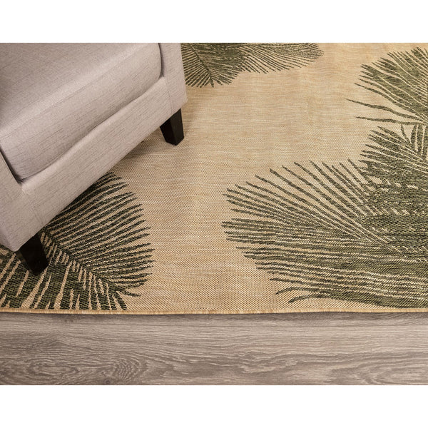Trans Ocean Liora Manne Carmel Palm Indoor/Outdoor Area Rug – Tropical Botanical Leaf Design For Any Space Green Polypropylene,Polyester Cre58843906