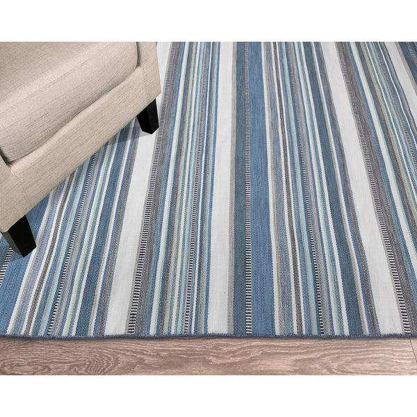 Trans Ocean Liora Manne Sonoma Malibu Stripe Indoor/Outdoor Area Rug - Stylish Hand Woven Geometric Accent Blue Polyester,Acrylic Sno57625804