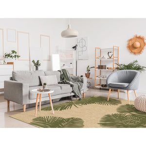 Trans Ocean Liora Manne Carmel Palm Indoor/Outdoor Area Rug – Tropical Botanical Leaf Design For Any Space Green Polypropylene,Polyester Cres8843906