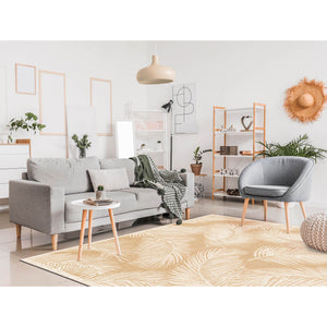 Trans Ocean Liora Manne Carmel Fronds Botanical Indoor/Outdoor Area Rug - Elegant Transitional Design For Any Space Beige Polypropylene,Polyester Cres8847412