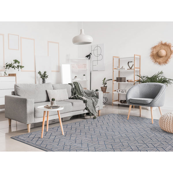 Trans Ocean Liora Manne Carmel Pyramid Indoor/Outdoor Area Rug - Contemporary Geometric Design For Stylish Spaces Navy Polypropylene,Polyester Cres8849633