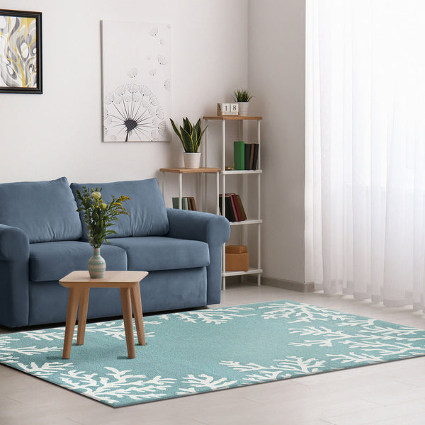 Trans Ocean Liora Manne Capri Coastal Indoor/Outdoor Area Rug - Vibrant Tropical Design For Any Space Blue Polyester,Acrylic Cap46162004