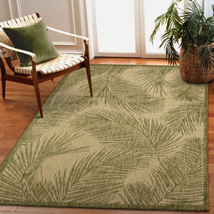 Trans Ocean Liora Manne Carmel Fronds Botanical Indoor/Outdoor Area Rug - Elegant Transitional Design For Any Space Green Polypropylene,Polyester Cre69847406