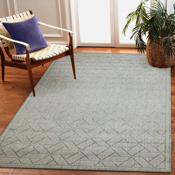 Trans Ocean Liora Manne Carmel Pyramid Indoor/Outdoor Area Rug - Contemporary Geometric Design For Stylish Spaces Blue Polypropylene,Polyester Cre80849604