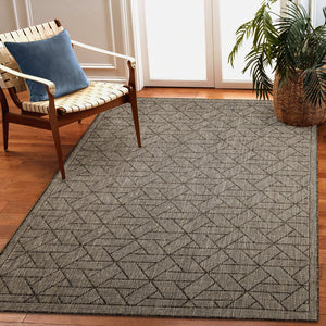 Trans Ocean Liora Manne Carmel Pyramid Indoor/Outdoor Area Rug - Contemporary Geometric Design For Stylish Spaces Black Polypropylene,Polyester Cre45849648