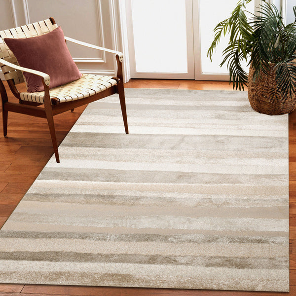 Trans Ocean Liora Manne Fiord Stripe Indoor Area Rug - Durable Transitional Design With Warm Earth Tones Natural Polyester Fid45632412
