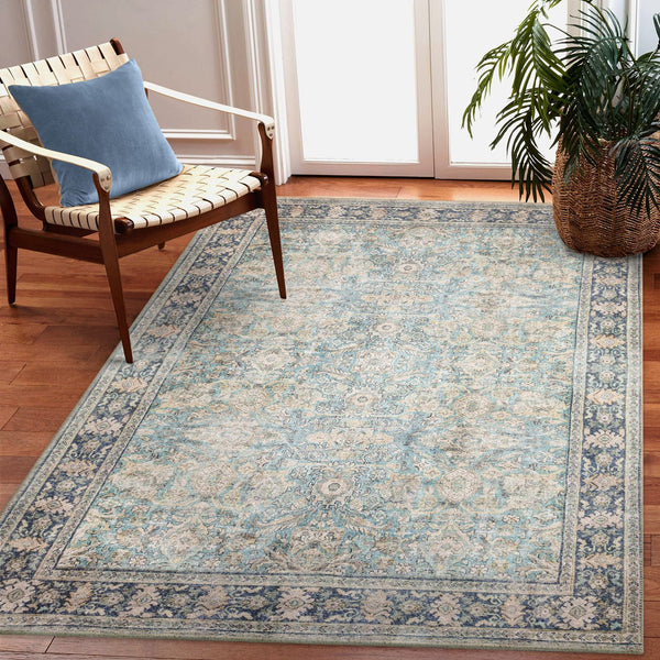 Trans Ocean Liora Manne Inspirations Sarouk Indoor Area Rug – Elegant Floral Medallion Design For Any Space Blue Polyester Isp69111504