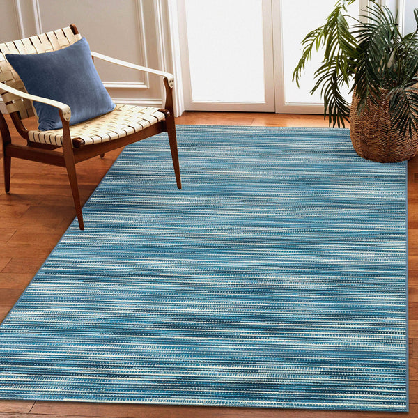 Trans Ocean Liora Manne Marina Stripes Area Rug - Stylish Indoor/Outdoor Geometric Design For Every Space Blue Polypropylene,Polyester Mna58805203