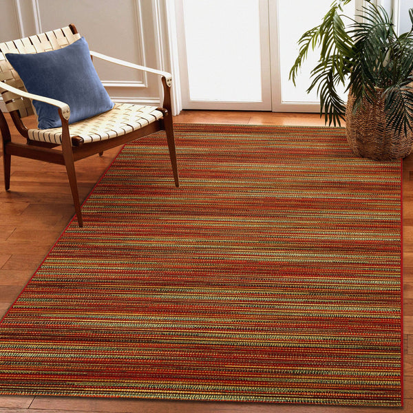 Trans Ocean Liora Manne Marina Stripes Area Rug - Stylish Indoor/Outdoor Geometric Design For Every Space Red Polypropylene,Polyester Mna45805217