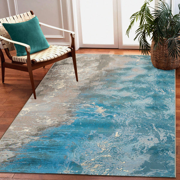 Trans Ocean Liora Manne Marina Coastal Area Rug – Vibrant Graphic Design For Indoor And Outdoor Spaces Blue Polypropylene,Polyester Mna69806804