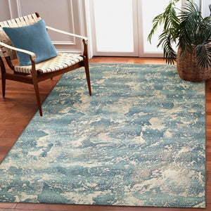 Trans Ocean Liora Manne Marina Stormy Indoor/Outdoor Area Rug - Coastal Graphic Design For Modern Spaces Blue Polypropylene,Polyester Mna45810003