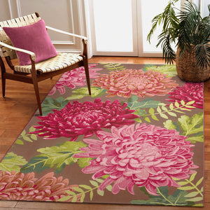 Trans Ocean Liora Manne Marina Mum Indoor/Outdoor Area Rug - Vibrant Floral Design For Style And Comfort Pink Polypropylene,Polyester Mna58818337