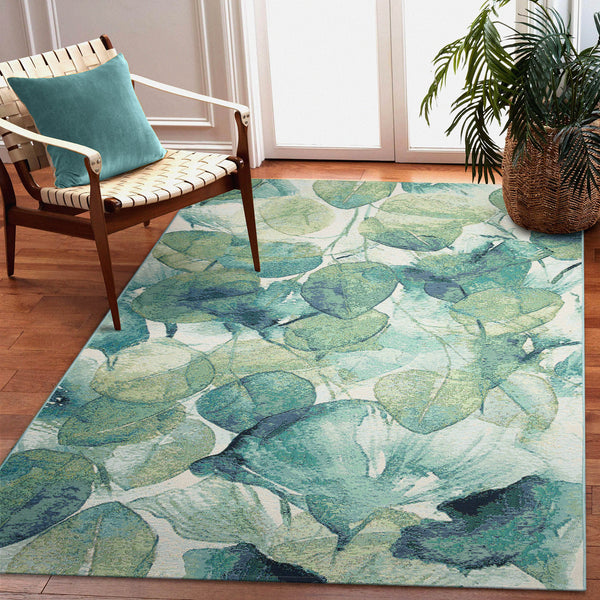 Trans Ocean Liora Manne Marina Botanical Indoor/Outdoor Area Rug - Vibrant Lotus Design For Fresh Spaces Green Polypropylene,Polyester Mna69818906