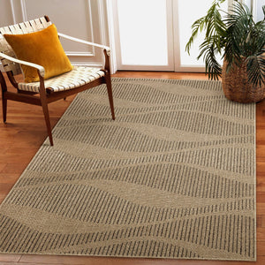 Trans Ocean Liora Manne Monaco Wave Indoor/Outdoor Area Rug - Stylish Transitional Design For Any Space Natural Polypropylene Moc57627612