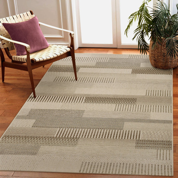 Trans Ocean Liora Manne Riviera Bands Indoor/Outdoor Area Rug - Stylish Geometric Design For Modern Spaces Natural Polypropylene Rva57684612
