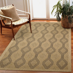 Trans Ocean Liora Manne Sahara Links Indoor/Outdoor Area Rug – Stylish Geometric Design For Versatile Spaces Natural Polypropylene,Polyester Sah45718612