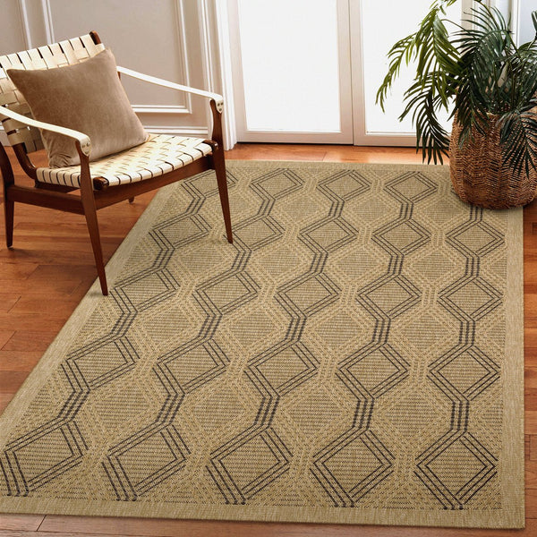 Trans Ocean Liora Manne Sahara Links Indoor/Outdoor Area Rug – Stylish Geometric Design For Versatile Spaces Natural Polypropylene,Polyester Sah45718612