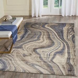 Trans Ocean Liora Manne Ariana Marble Area Rug - Contemporary Abstract Design For Modern Indoor Spaces Blue Polypropylene Arn69922903