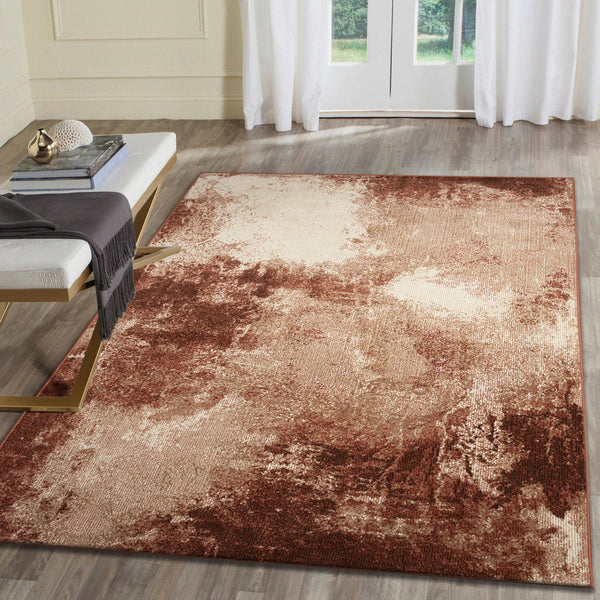 Trans Ocean Liora Manne Ariana Mystic Indoor Area Rug - Contemporary Abstract Design For Modern Spaces Rust Polypropylene Arn80923517