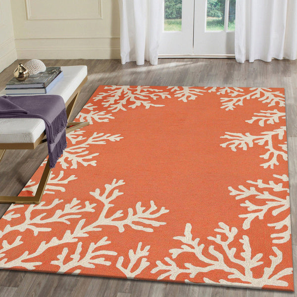 Trans Ocean Liora Manne Capri Coastal Indoor/Outdoor Area Rug - Vibrant Tropical Design For Any Space Orange Polyester,Acrylic Cap23162017