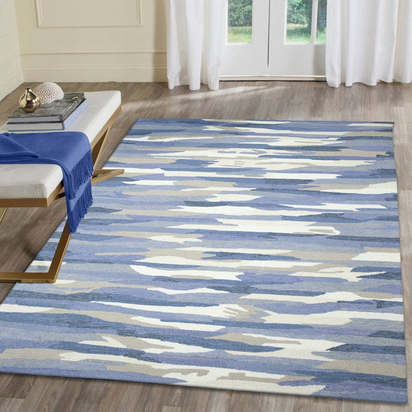 Trans Ocean Liora Manne Capri Cloud Indoor/Outdoor Area Rug - Contemporary Geometric Design For Any Space Blue Polyester,Acrylic Cap23172523