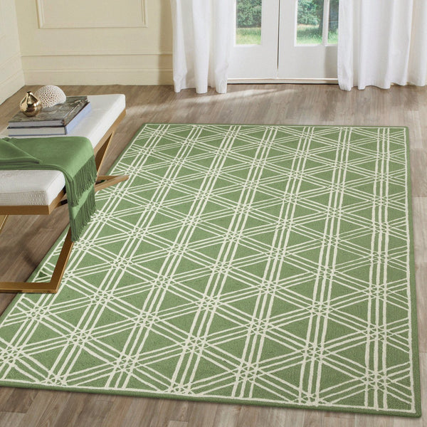 Trans Ocean Liora Manne Capri Hex Indoor/Outdoor Durable Area Rug - Stylish Geometric Accent For Any Space Green Polyester,Acrylic Cap71174106