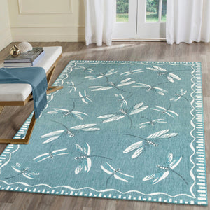 Trans Ocean Liora Manne Carmel Dragonfly Indoor/Outdoor Area Rug – Vibrant Nature Design For Stylish Spaces Blue Polypropylene,Polyester Cre58844004