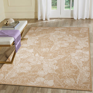 Trans Ocean Liora Manne Carmel Botanical Indoor/Outdoor Area Rug - Elegant Tropical Floral Design For Any Space Beige Polypropylene,Polyester Cre69849112