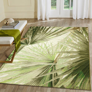 Trans Ocean Liora Manne Marina Palm Fan Area Rug - Vibrant Botanical Design For Indoor/Outdoor Spaces Green Polypropylene,Polyester Mna58818006