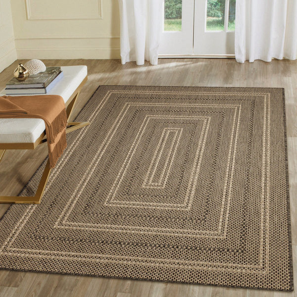 Trans Ocean Liora Manne Monaco Multi Border Area Rug - Stylish Indoor/Outdoor Design For Elegant Spaces Black Polypropylene Moc69628048