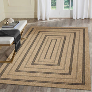 Trans Ocean Liora Manne Sahara Multi Border Indoor/Outdoor Area Rug - Stylish Geometric Design For Any Space Natural Polypropylene,Polyester Sah57718512