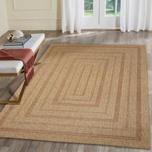Trans Ocean Liora Manne Sahara Multi Border Indoor/Outdoor Area Rug - Stylish Geometric Design For Any Space Rust Polypropylene,Polyester Sah45718514