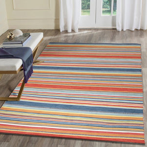 Trans Ocean Liora Manne Sonoma Malibu Stripe Indoor/Outdoor Area Rug - Stylish Hand Woven Geometric Accent Orange Polyester,Acrylic Sno46625814