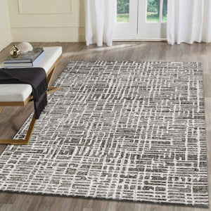 Trans Ocean Liora Manne Savannah Grid Indoor Area Rug - Chic Hand-tufted Wool Design For Modern Living Spaces Grey Wool Pile Svh46951247