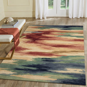 Trans Ocean Liora Manne Tivoli Plush Handmade Wool Area Rug - Contemporary Abstract Design For Elegant Spaces Multi Wool Tiv46814344