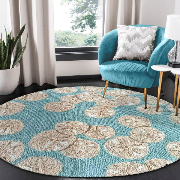 Trans Ocean Liora Handmade Coastal Area Rug - Durable Synthetic Blend With Beach-inspired Design For Any Space Blue Polyester,Acrylic Capd3175606